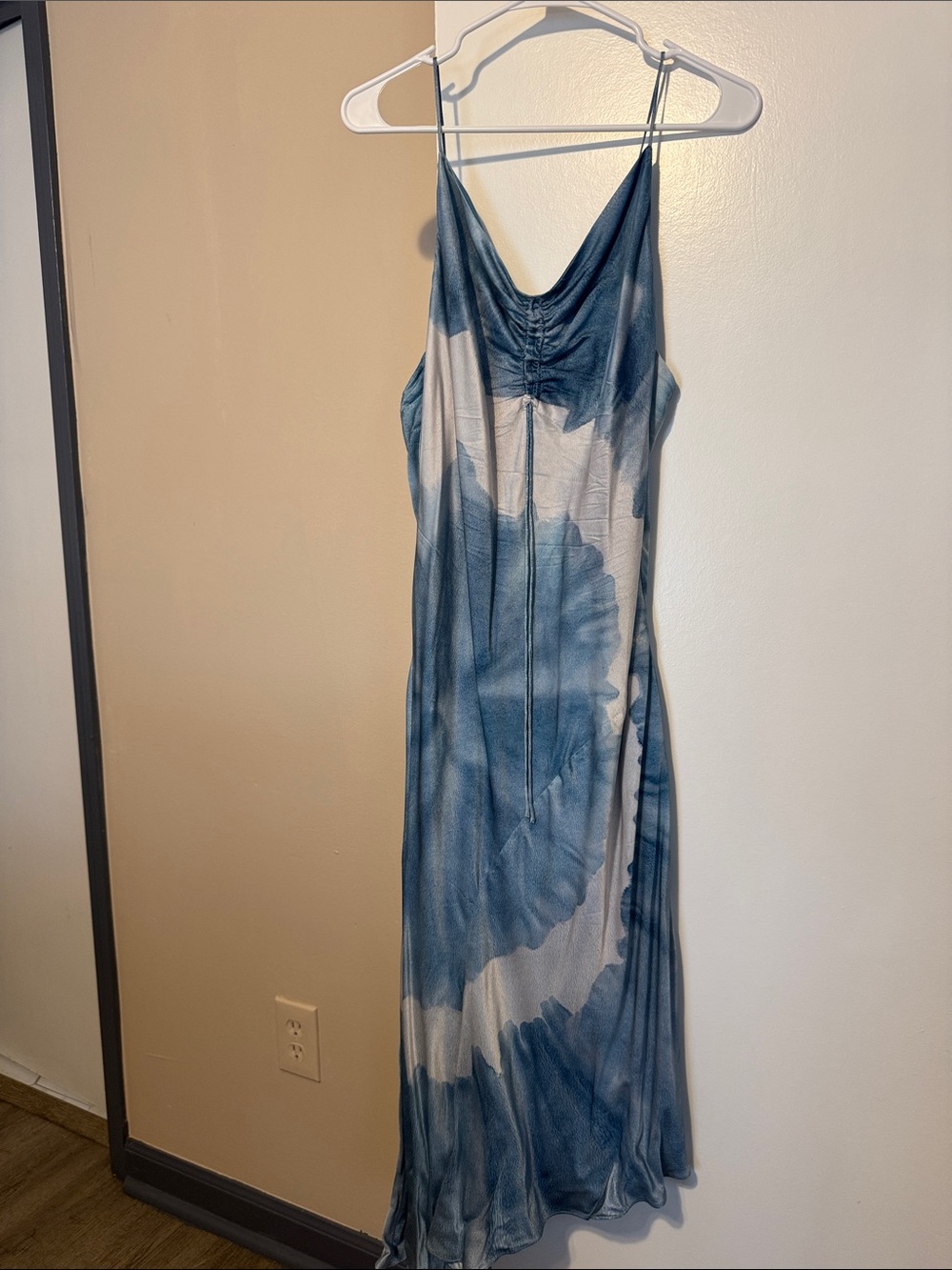 All Saints Blue Tie-Dye Slip Maxi Dress